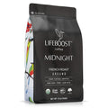 Lifeboost Midnight French Roast Coffee Ground - Non-GMO Single Origin USDA Organic Low Acid Coffee French Roast - Third Party Tested For Mycotoxins &amp Pesticides - 12 Ounces
