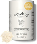 Cowboy - The Exclusive 1st Milking Whole Grass Fed Colostrum Supplement for Full Body Health - Bovine Colostrum Powder Packed w/Bioactive Nutrients - Sugar Free (Vanilla 40 Servings)