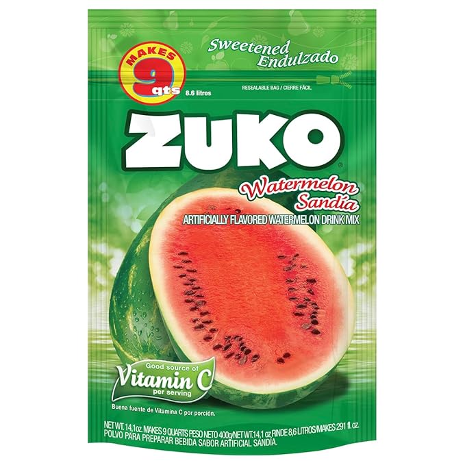 Zuko Watermelon Instant Powder Drink Family Pack 14.1 oz Pack of 6