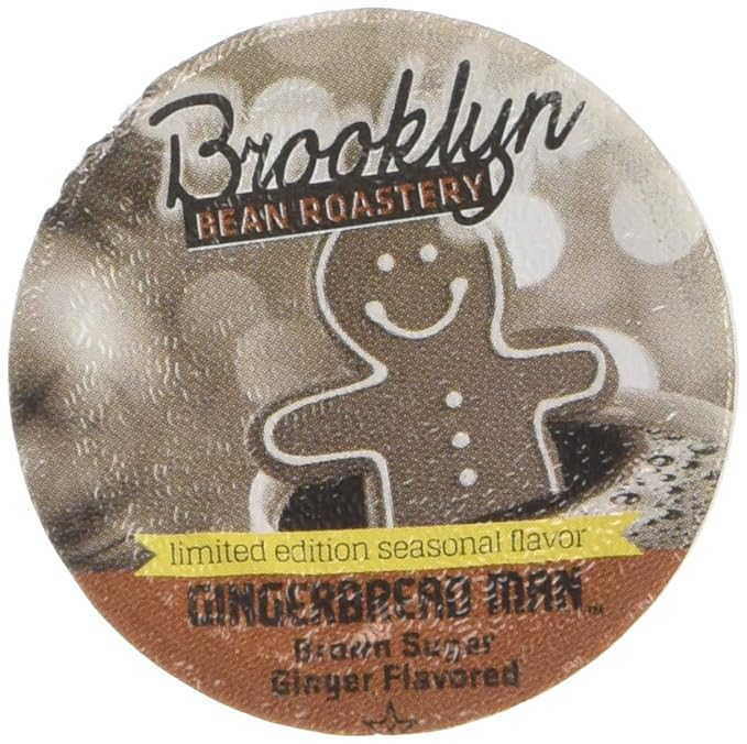 Brooklyn Beans Bean Roastery Single Cup Coffee for Keurig K-Cup Brewers Gingerbread Man 24 Count