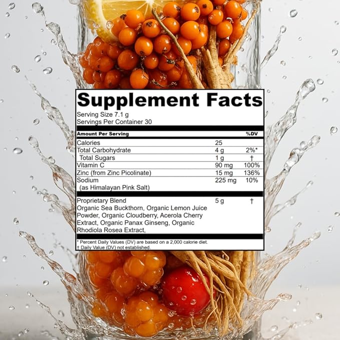 Daily Hustle Wellness Drink – Electrolytes Adaptogens &amp Immunity Support. 30 Sugar-Free Servings. Clean Superfoods. Nordic Berry Flavor.