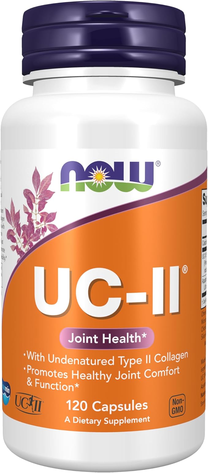NOW Foods Supplements UC-II Type II Collagen with Undenatured Type II Collagen 120 Veg Capsules