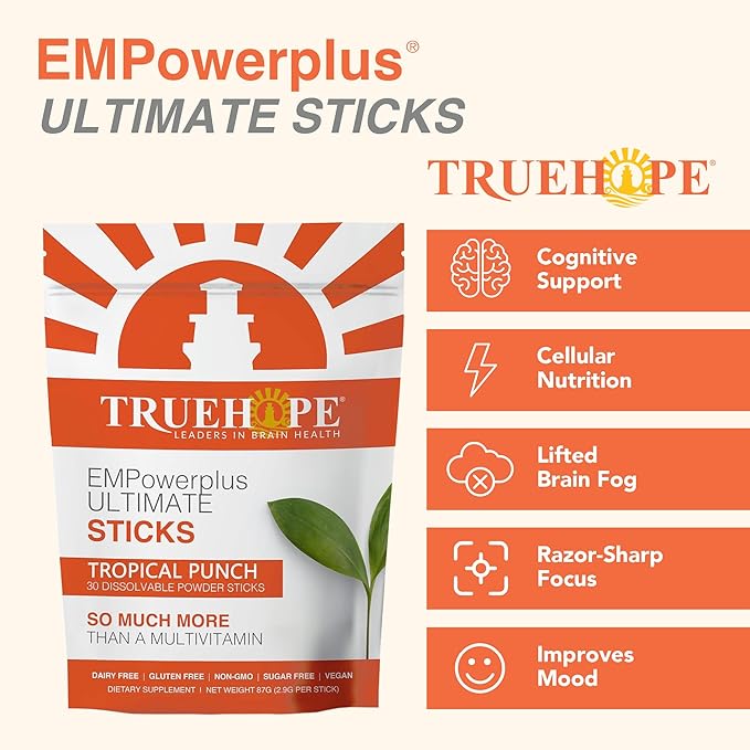 Multivitamin Nootropic Pouches with Inositol - Once-Per-Day EMPowerplus Ultimate Sticks - 30 Count (Tropical)