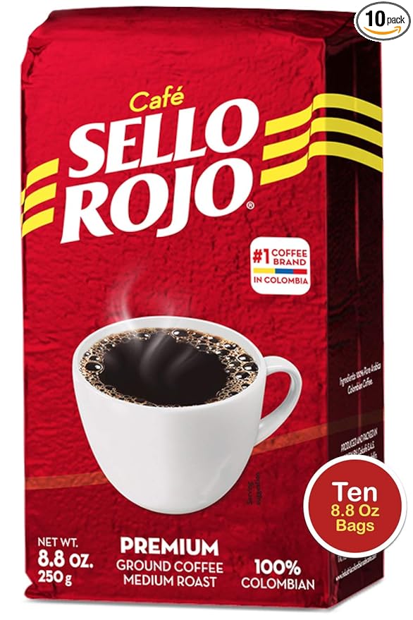 Sello Rojo Tradicional Medium Roast Ground Coffee Bricks 8.8 oz Pack of 10