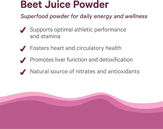 PURE SYNERGY Organic Beet Juice Powder | Pre-Workout Supplement | Organic Beet Root Juice Powder | for Healthy Circulation Exercise and Detoxification (6.4 oz.)