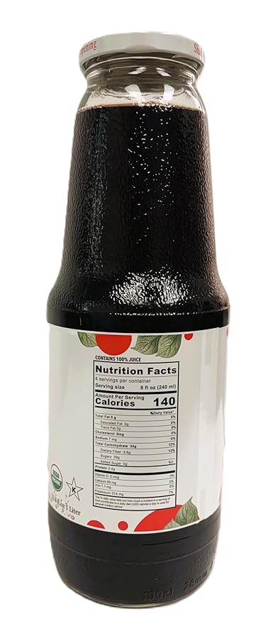 Anna and Sarah 33.8 Oz Organic Tart Cherry Juice - Glass Bottle (6 Pack) No Sugar Added No Artificial Colors No Preservatives No Flavors AddedNOT from Concentrate