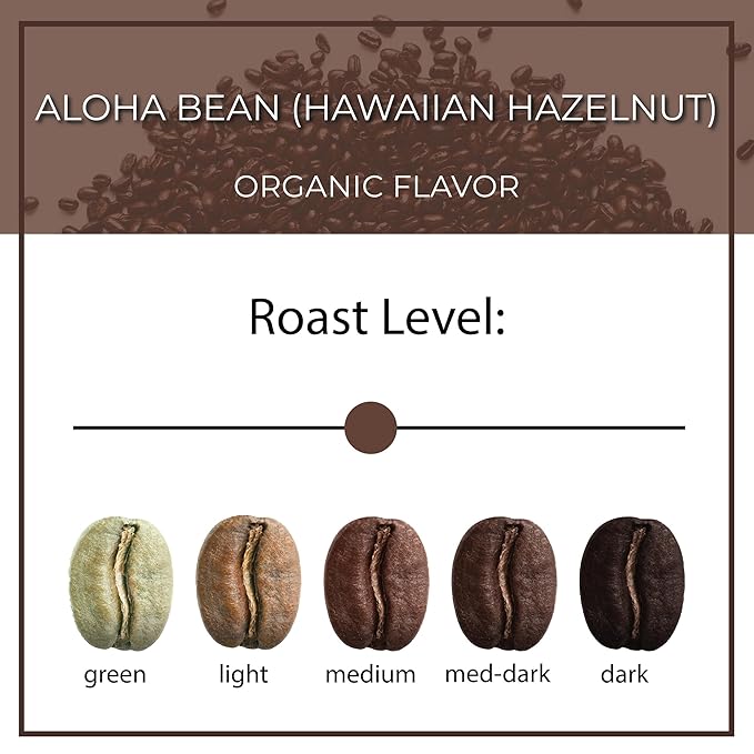 The Bean Organic Coffee Company Aloha Bean (Hawaiian Hazelnut) and Vanilla Bean Medium Roast Ground Coffee 16-Ounce BagCafé molido tostado organico