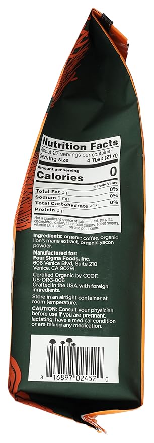 Four Sigmatic Organic Focus Dark Roast Ground Coffee 20 Ounce