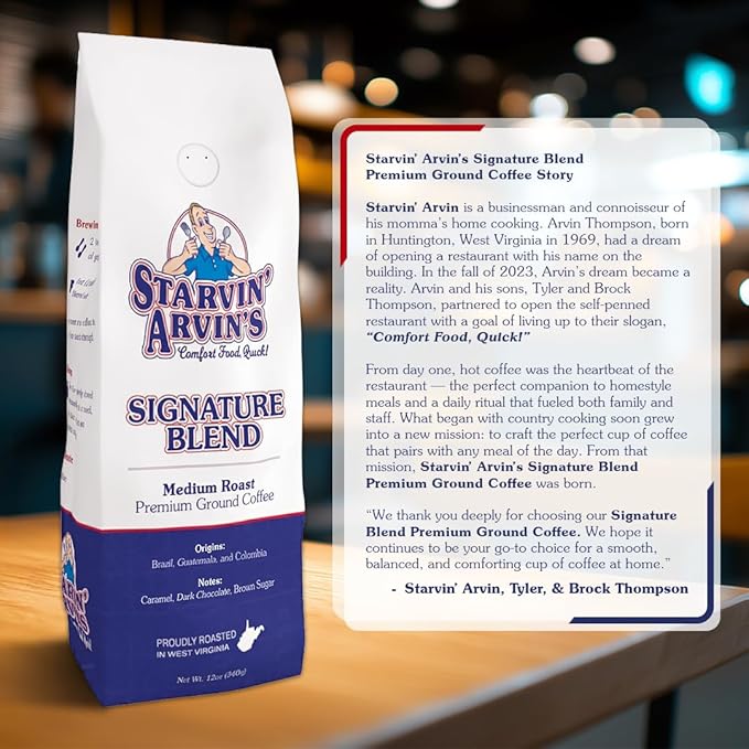 Starvin' Arvin's Signature Blend Premium Ground Coffee 12 oz