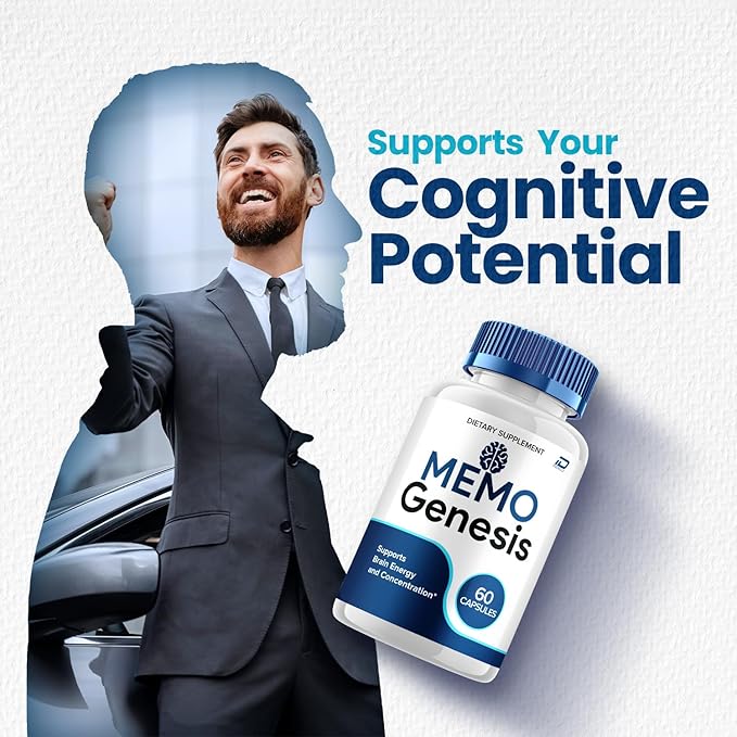 Memo Genesis Supplement Capsules – MemoGenesis Natural Blend Formula Focus Memory Support and Reviews (3 Pack – 180 Capsules)