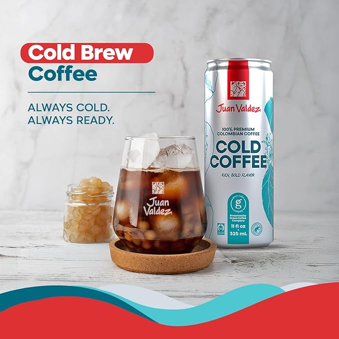 Juan Valdez Cold Brew Coffee | 11oz Can | 24 Pack | Premium Colombian Coffee | Single Origin | Specialty Gourmet | Fair Trade Coffee | Rainforest Alliance