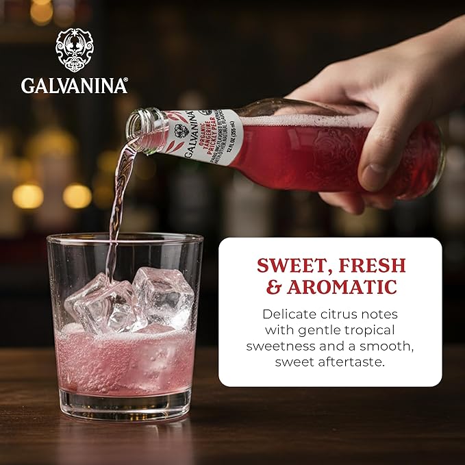 Galvanina Tangerine &amp Prickly Pear – Premium Organic Italian Sparkling Soda 12 fl oz (6 Glass Bottles) | Vibrant Tangerine with Subtle Cactus Sweetness Crafted for Cocktails &amp Refreshing Mom