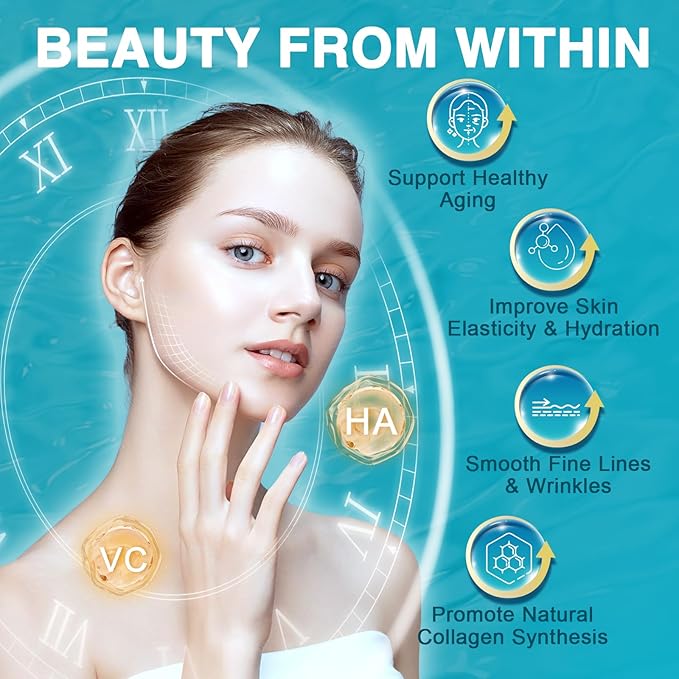 DRFOSTER Marine Collagen Peptides Powder with MSM + GC Multi Type I &amp III Collagen with Hyaluronic Acid Vitamin C &amp E for Skin Hair &amp Nails Wild-Caught Fish 50 Servings