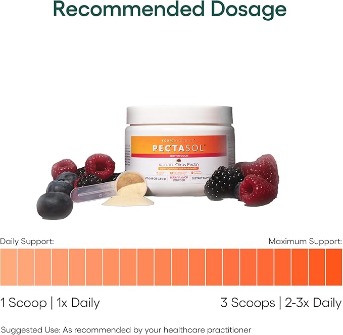 PectaSol Modified Citrus Pectin – 184g Berry Powder – Total-Body Health Supplement to Support the Heart Immune System Inflammation Response &amp Healthy Aging + Maintain Healthy Galectin-3 Levels