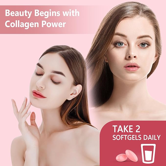 2 Pack Liposomal Collagen Peptides Pills for Women 2000mg Multi Hydrolyzed Collagen Type I II III V X with 2500mcg Biotin - Collagen Supplements Softgels with Hair Skin &amp Nails Vitamins 240
