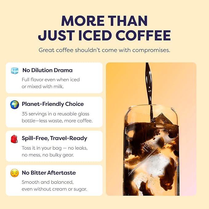 Coffee Concentrate - Cold Brew Coffee Perfect for Hot or Iced Instant Coffees Hot Drinks Cold Brew Concentrate 2 Pack - Original Decaf