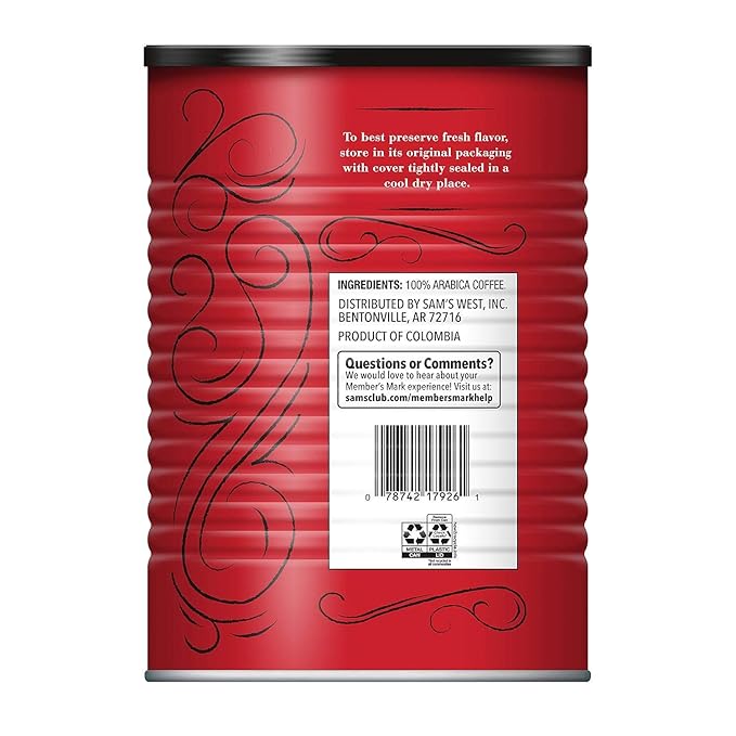 Member's Mark Ground Colombian Coffee Classic Roast 48 Ounce (Pack of 3)