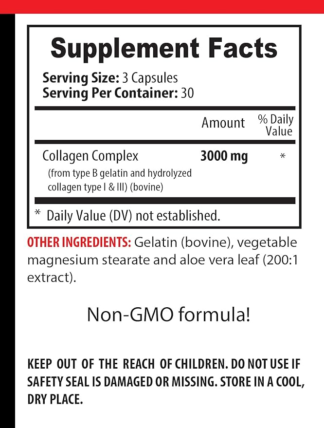 VIP VITAMINS Bone Health Supplements - Collagen Complex 3000MG - Natural and Powerful - Good for Joints Health and Skin - Collagen peptides Dietary Supplement - 2 Bottles (180 Capsules)