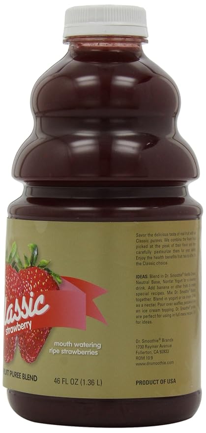 Dr. Smoothie Strawberry Classic Blend Smoothie Bottles 46-Ounce