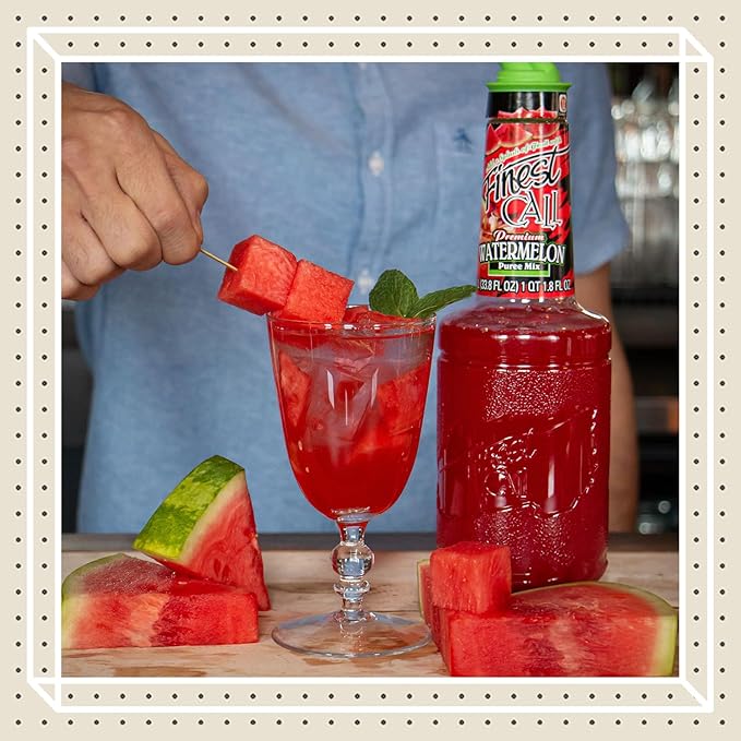 Finest Call Premium Watermelon Fruit Puree Drink Mix 1 Liter Bottle (33.8 Fl Oz)
