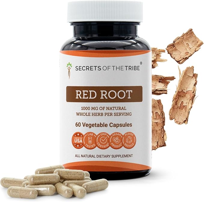 Secrets of the Tribe Red Root 60 Capsules 1000 mg Wildcrafted Red Root (Ceanothus Americanus) Dried Bark (60 Capsules)