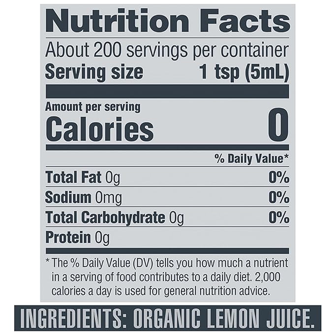 Ingrilli 100% Organic Lemon Juice 33.8 Fl Oz Glass Bottle (Pack of 3)
