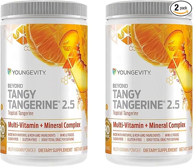 Youngevity Beyond Tangy Tangerine 2.5 Tropical Tangerine Ultimate Multi-Vitamin &amp Mineral Complex - Made With Natural &amp Whole Foods | 8000 ORAC (2)