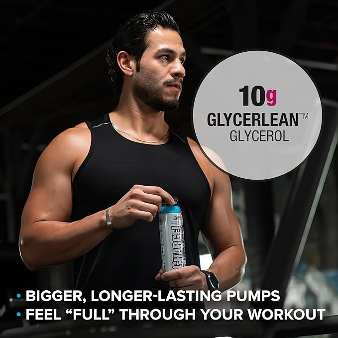 LABRADA Charge Pre Workout Watermelon Candy RTD Drink – Pump Energy Endurance Formula with 10g Glycerol 6g L-Citrulline Malate 4g Beta Alanine 300mg Caffeine + Total Hydration 12 Servings