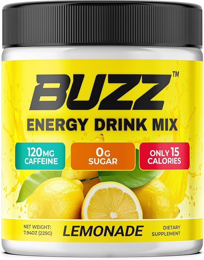 Morning Buzz Energy Drink Powder - Energy Boost - Sugar-Free Energy with Antioxidants - Morning Kick and Sports Nutrition Endurance Product - 30 Servings Lemonade 8 Ounces