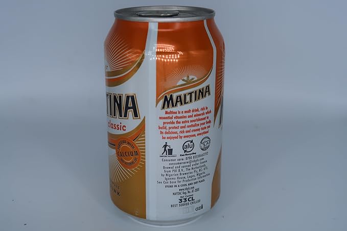 Maltina Classic Malt Drink FROM NIGERIA (12 cans) NON ALCOHOLIC BEVERAGE
