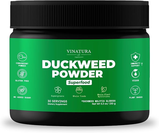 VINATURA Duckweed Powder - Duckweed Supplement Superfood Digestive Health Fiber-Superfood Powder of Wolffia Globosa