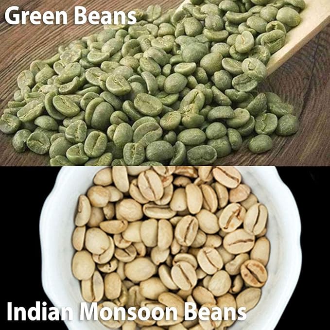 Indian Monsoon Coffee Malabar AA Distinctly Low Acidity 1lb (16ounce bag) Whole Beans Vacuum Valve Bag for Freshness