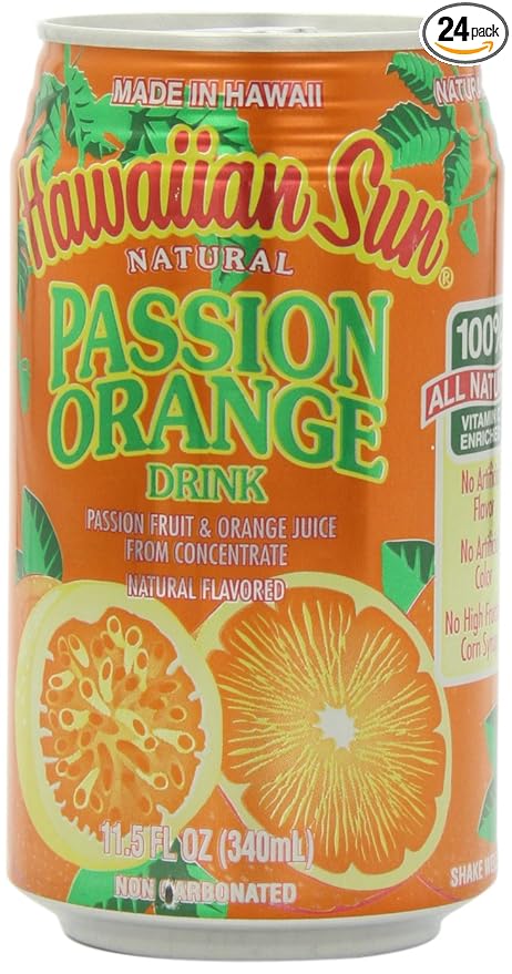 Hawaiian Sun Juice Orange Passion 11.5 Fl Oz (Pack of 24)