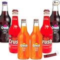 Crush Variety Pack | Most Popular Flavors | Real Cane Sugar | Caffeine Free | 12 oz Glass Bottles With Crazy Soda Pop Bottle Opener (6 Pack)