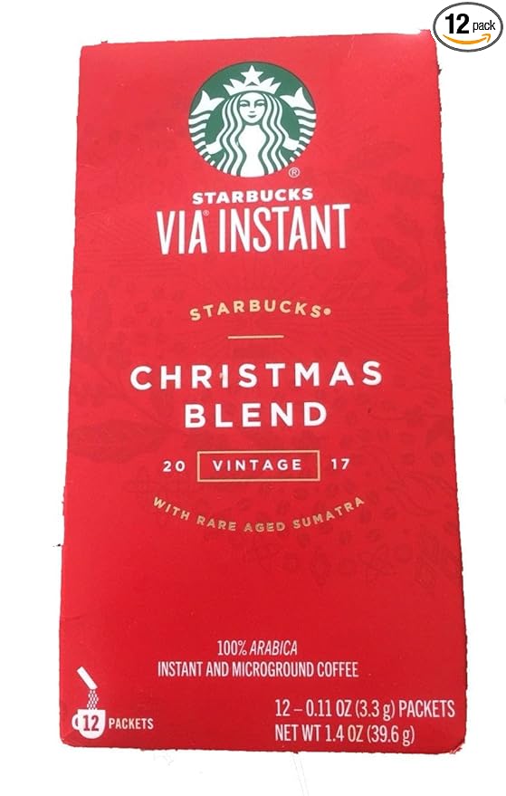 Starbucks Via 2016 Christmas Blend Ready Brew Instant Coffee 12 Pack