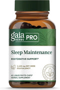 Gaia Herbs PRO Sleep Maintenance - Adrenal Health &amp Sleep Support* - Supplement with Ashwagandha Magnolia Bark &amp Jujube Date - Vegan Gluten-Free - 60 Liquid-Filled Capsules (30 Servings)
