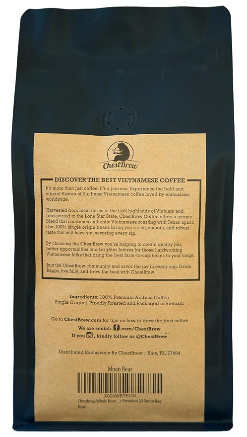 ChestBrew Moon Bear – Strong Smooth Vietnamese Whole Bean Coffee 20 oz