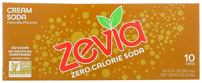 Zevia Zero Calorie Soda Cream 12 Fluid Ounce