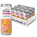 WellWithAll Strawberry Lemonade Energy Drink – Caffeine from Tea – With Vitamin C – Lightly Sparkling Beverage – Fruit &amp Veggie Juice Blend – 12 Oz (Pack of 12)