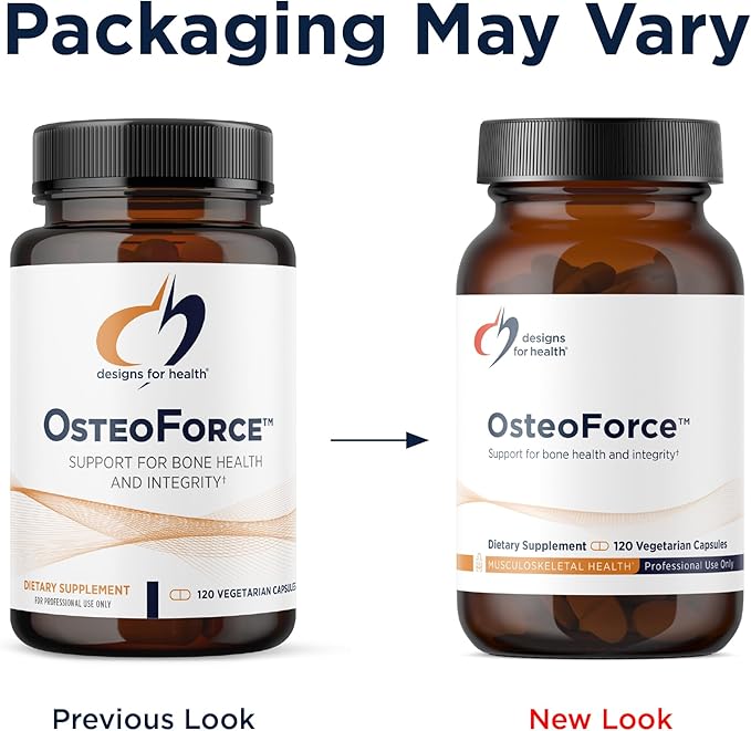 Designs for Health OsteoForce - Premium Bone Support Supplement - Highly Absorbable Nutrients Calcium Malate Magnesium Zinc Bisglycinate Chelate Vitamins D + K - Non-GMO Soy Free (120 Capsules)