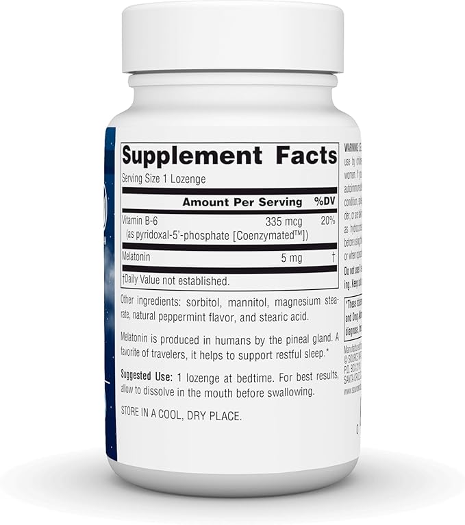 Source Naturals Melatonin Helps Promote Sleep* - 5 mg - 200 Peppermint Flavored Lozenges