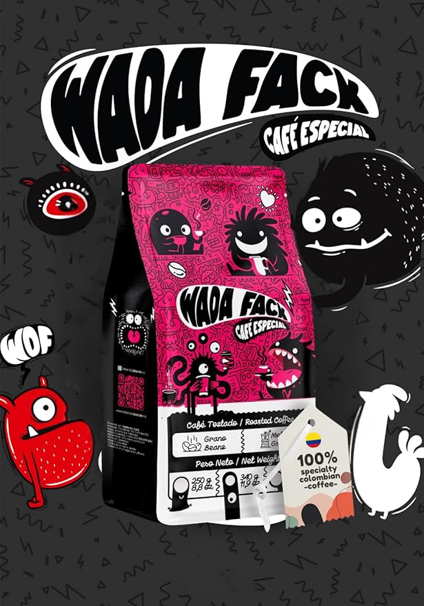 Wada Fack Single Origin Specialty Coffee 454g: Medium Roast Colombian Whole Bean Coffee with High Cupping Score 88 &amp Flavor Notes of Sweet Lemon Pink Grapefruit Cocoa