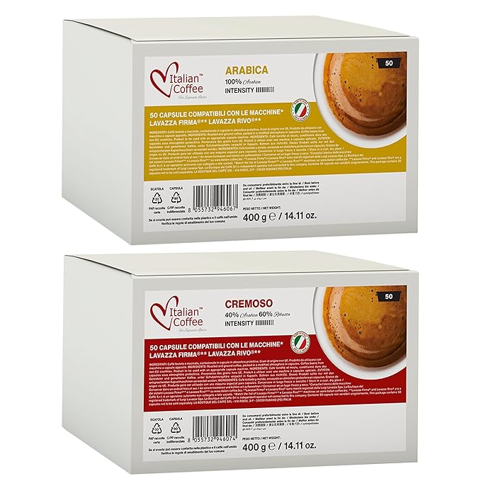 ITALIAN COFFEE FOR ESPRESSO LOVERS Italian Coffee capsules compatible with RIVO machines (Arabica/Cremoso 100)