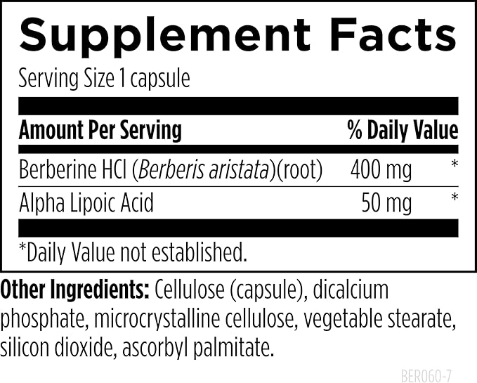 Designs for Health Berberine Synergy - Berberine HCL 400mg + Alpha Lipoic Acid (ALA) for Metabolism Heart Health + Liver Support - Vegan Non-GMO Berberine Supplement (60 Capsules)