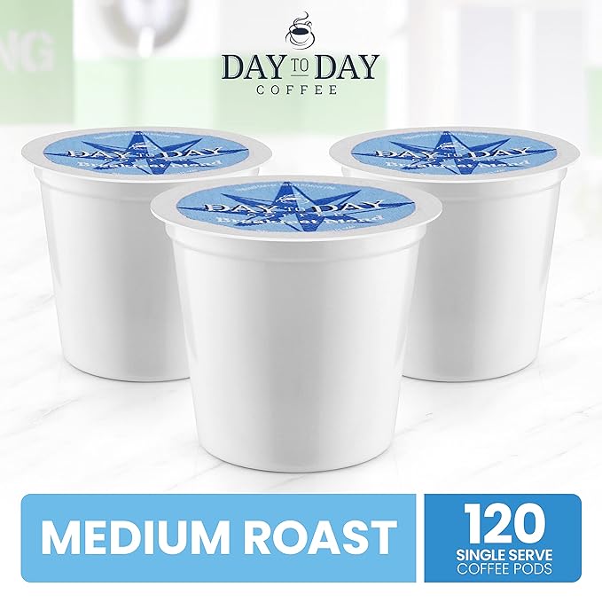Day To Day Coffee Breakfast Blend Medium Roast Coffee Pods 120 Count Compatible with Keurig K-Cup Brewers Perfect Wake-Up Coffee