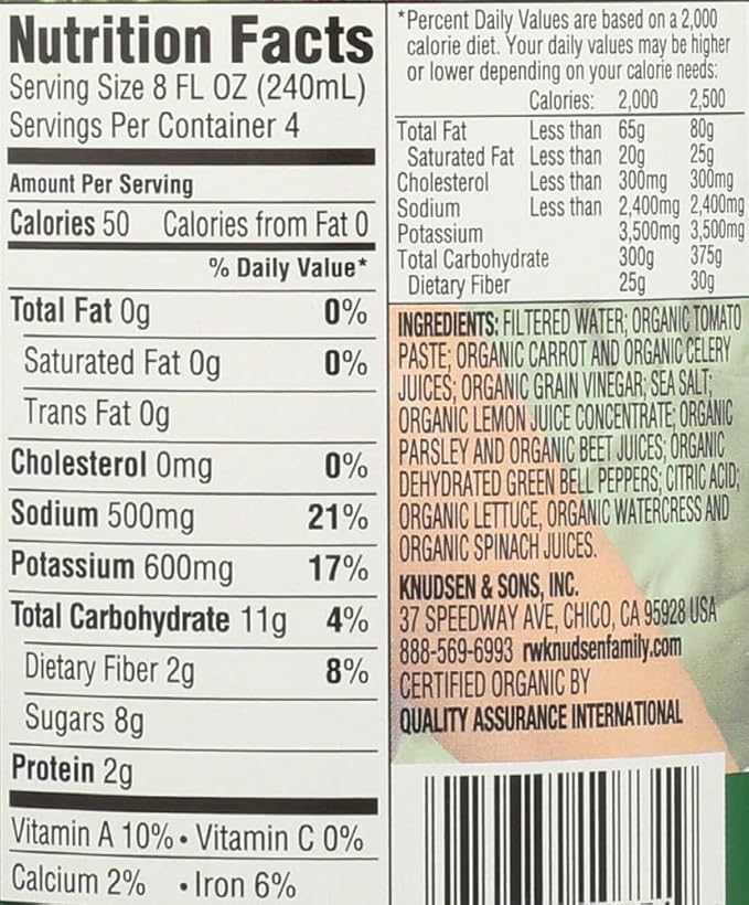 Knudsen Juice Very Veggie Organic 32 fl.oz (Pack of 3)