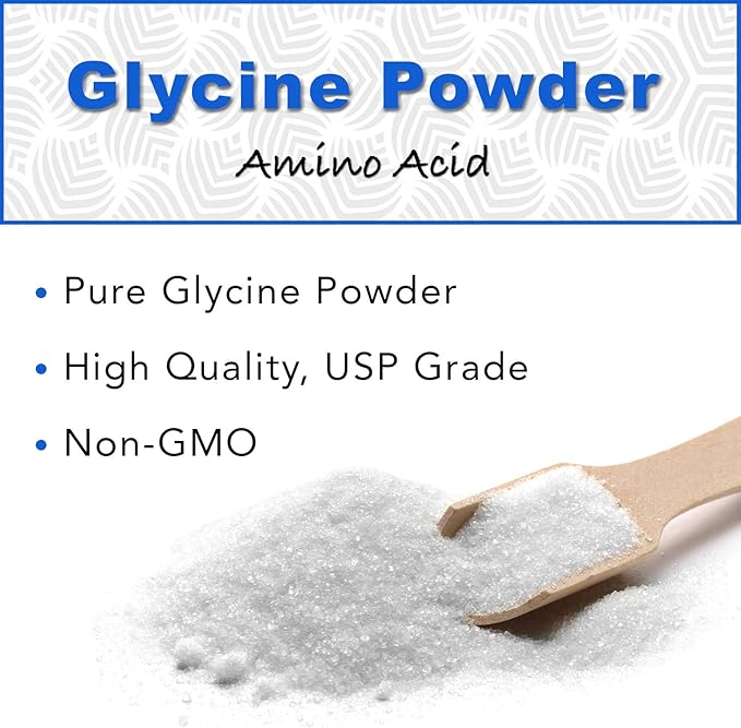 Glycine Powder (2 lbs) - Promotes Restful Sleep Muscle Energy and Strength Memory and Cognition Support (Resealable Bag)