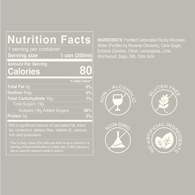 Strongwater Sparkling Nordic Tonic Water - 12 Pack Cans (8.4 Fl Oz Each) - Premium Mixer Made with Quinine Rocky Mountain Water &amp Botanicals - Real Cane Sugar No Artificial Flavors