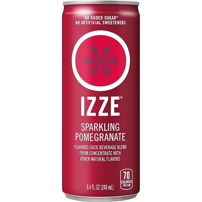IZZE Sparkling Water Juice Beverage Blend Dawn Variety Pack Mango Clementine Strawberry Pomegranate No Sugar Added 8.4 FL OZ (Pack of 48)