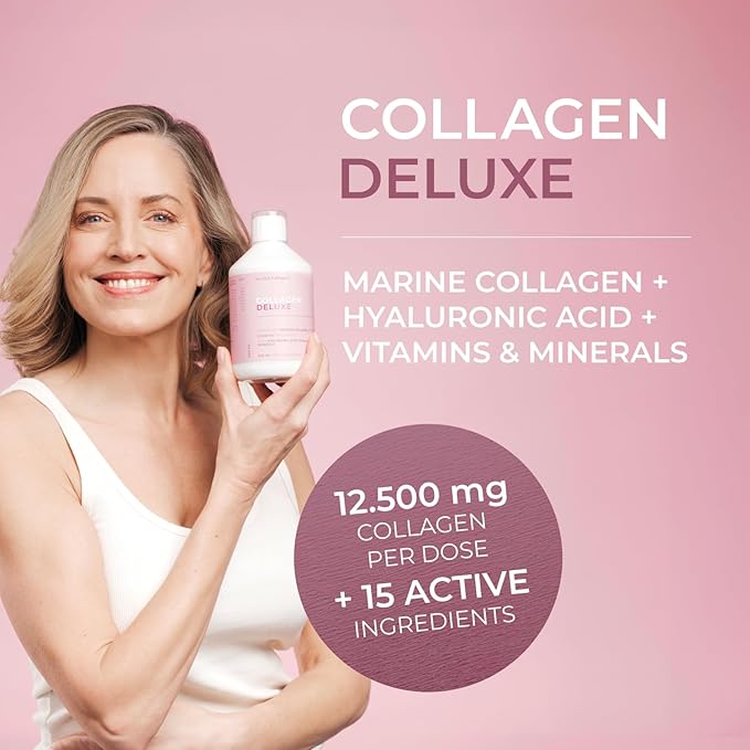 Swedish Collagen - Collagen Deluxe 500ml + Pure Powder I 12500 mg Marine Collagen (Type I &amp III) I Liquid and Powder Marine Collagen